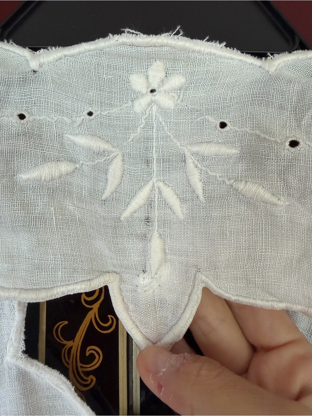 Vintage linen + cotton hand embroidered top - Picture 11 of 14